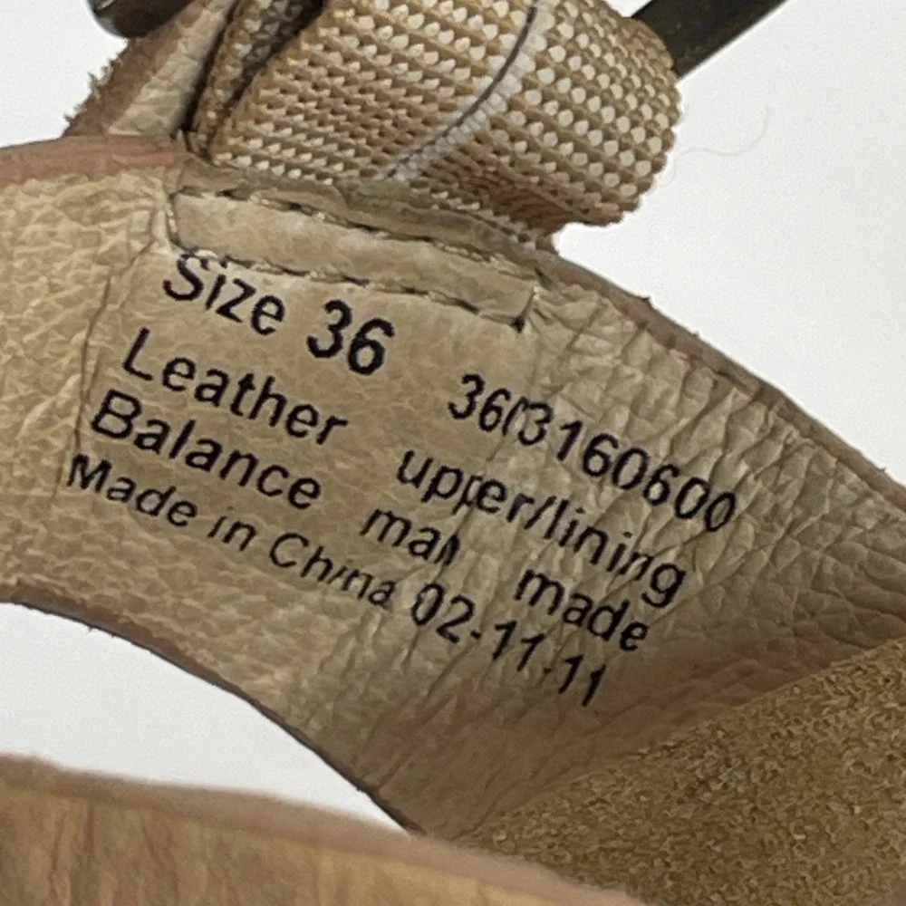 Dansko Sissy Tan Leather Strappy Clog Sandals Wood Heel Studded Women 36 5.5-6 - Picture 5 of 16